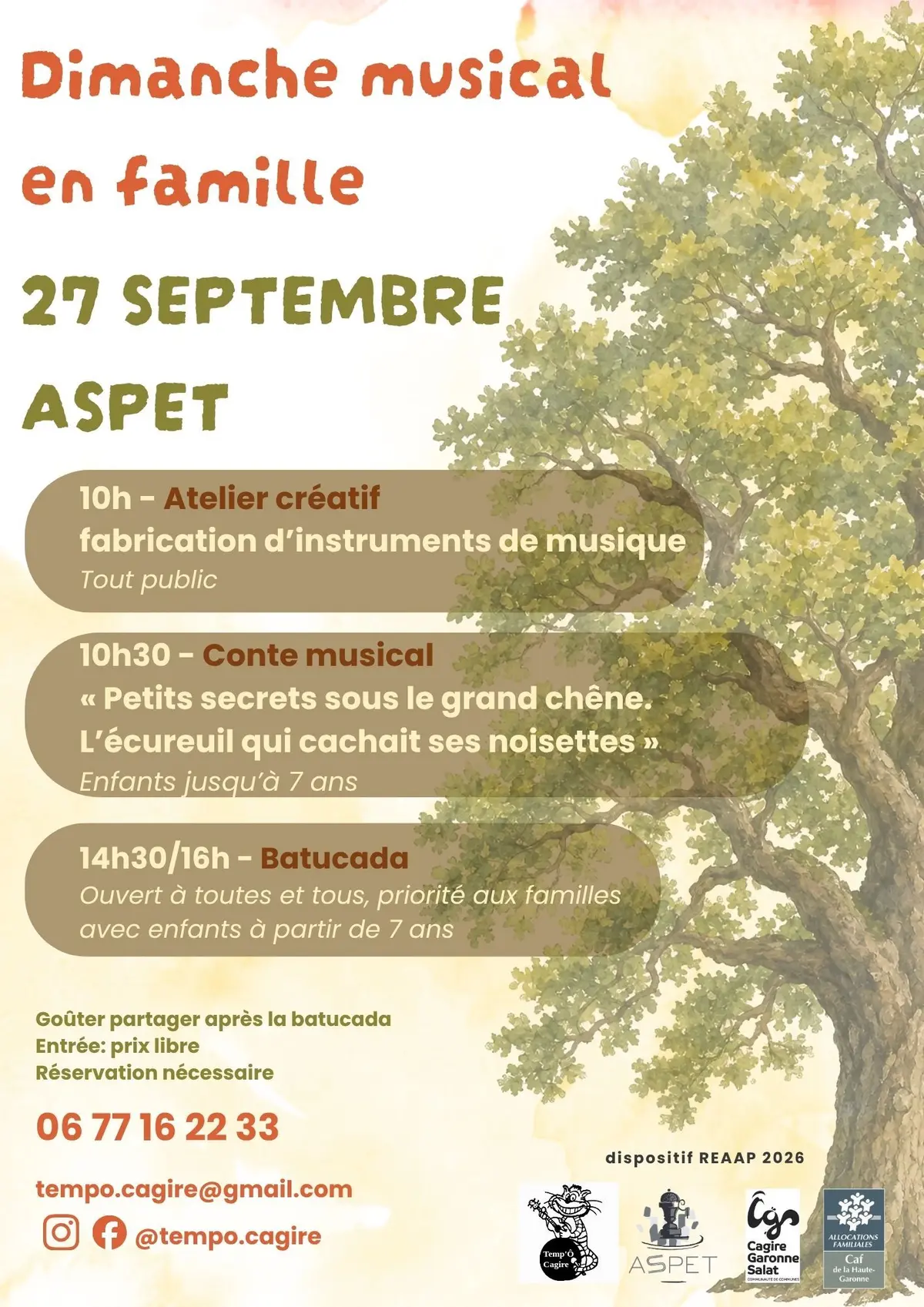 Dimanche musical - Atelier - Conte - Batucada: Aspet - 27 septembre 2026