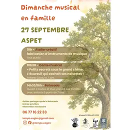 Dimanche musical - Atelier - Conte - Batucada: Aspet - 27 septembre 2026