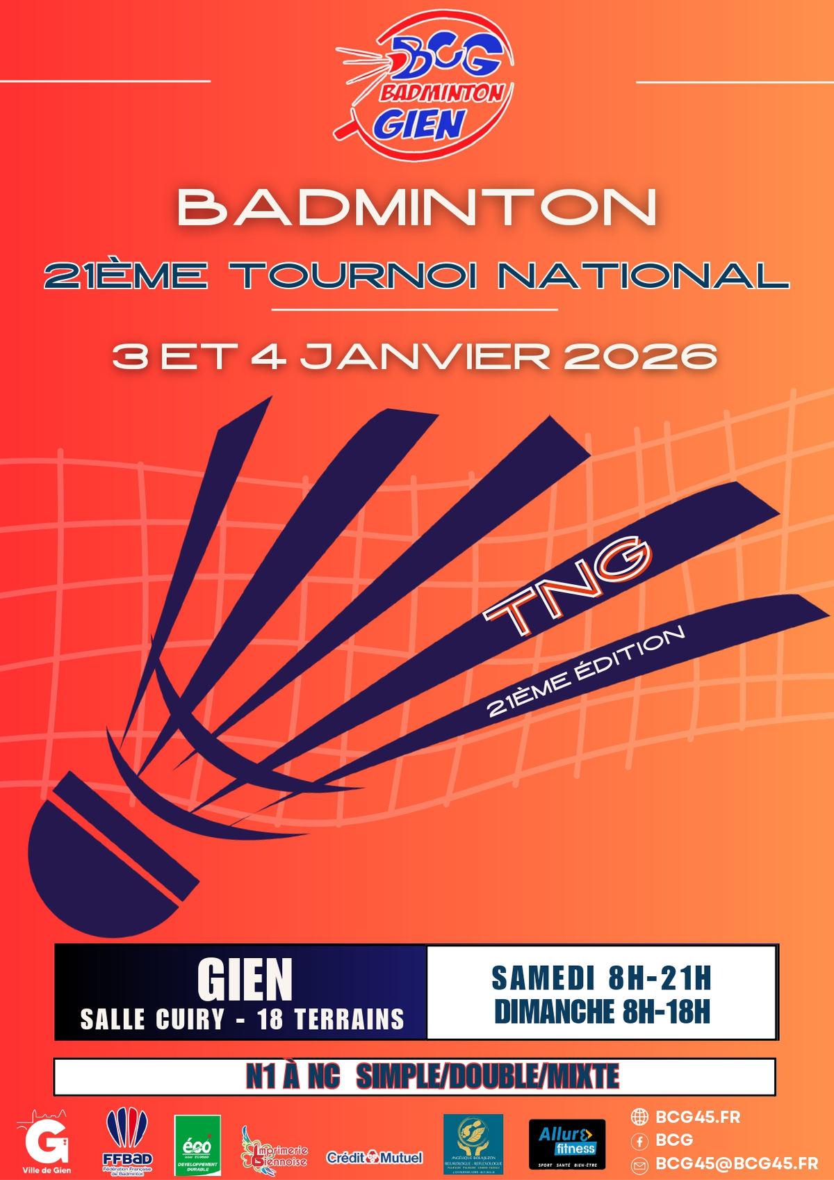 21e Tournoi natinal de Badminton