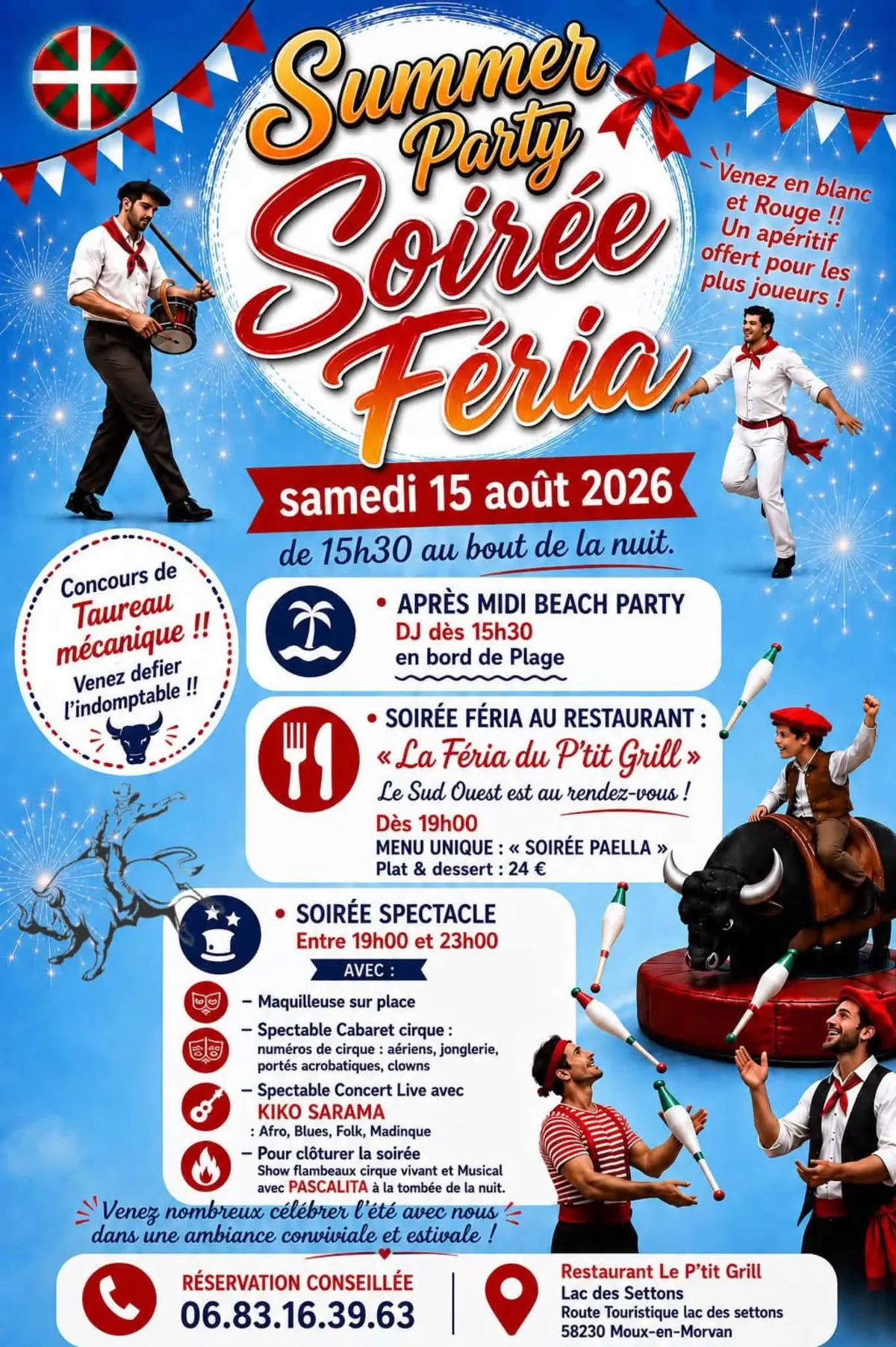 Summer Party & Soirée Féria du 15 Août Restaurant Le P'tit Grill Lac des Settons