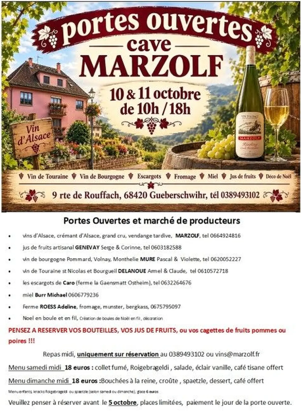portes ouvertes cave MARZOLF gueberschwihr