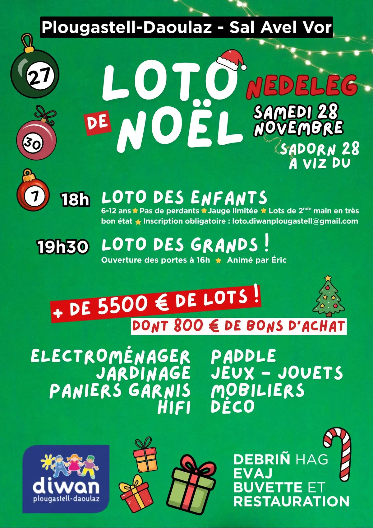 Loto de Noël Diwan Plougastell
