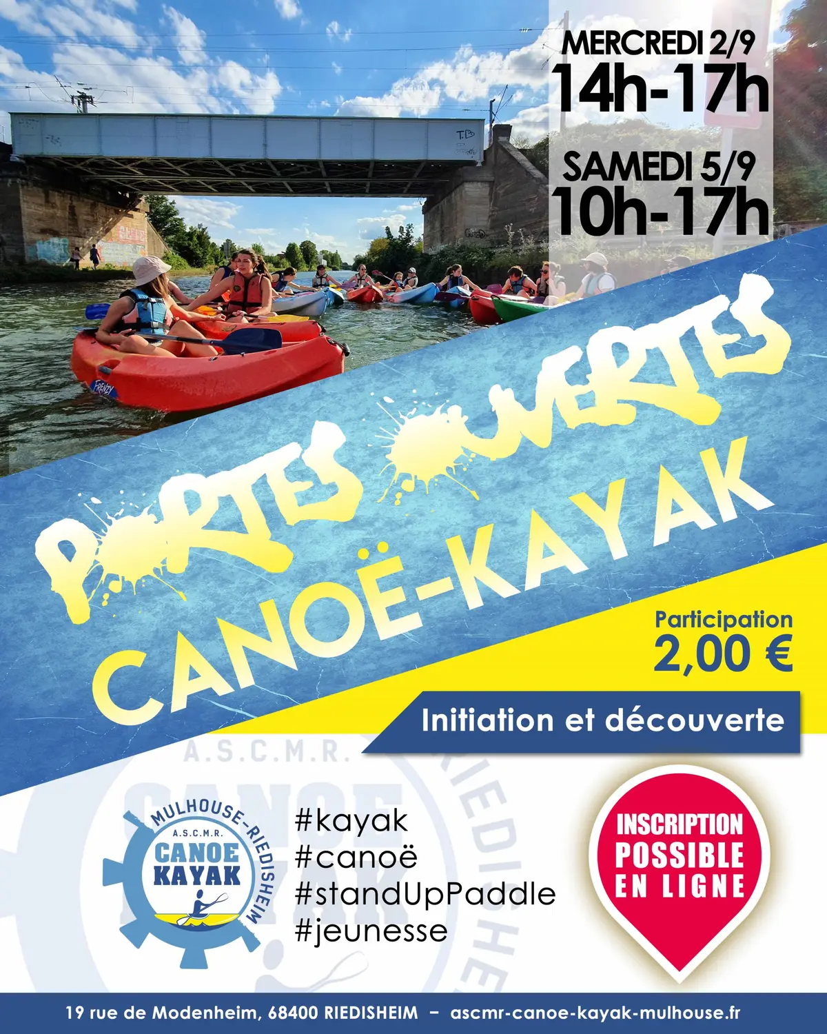 Portes Ouvertes rentrée 2026 - Découverte canoë-kayak