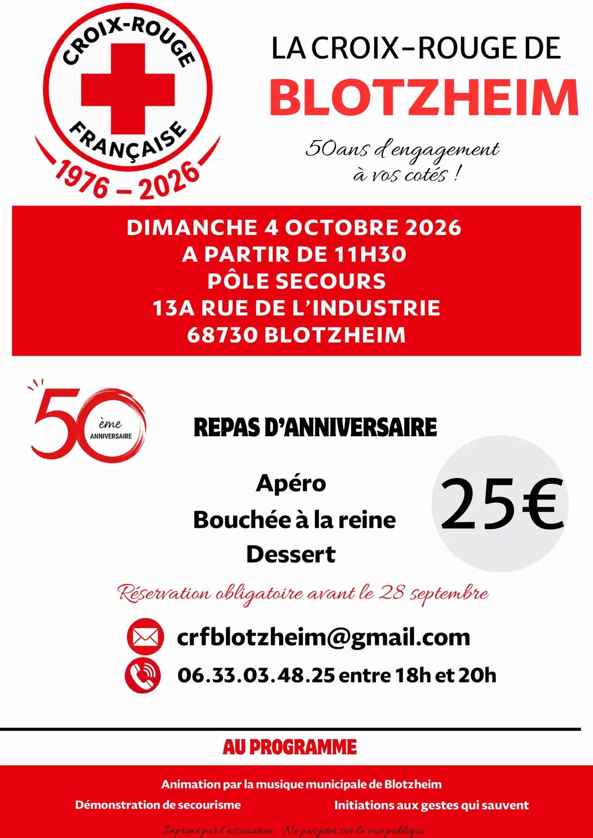50ème Anniversaire Croix Rouge de Blotzheim