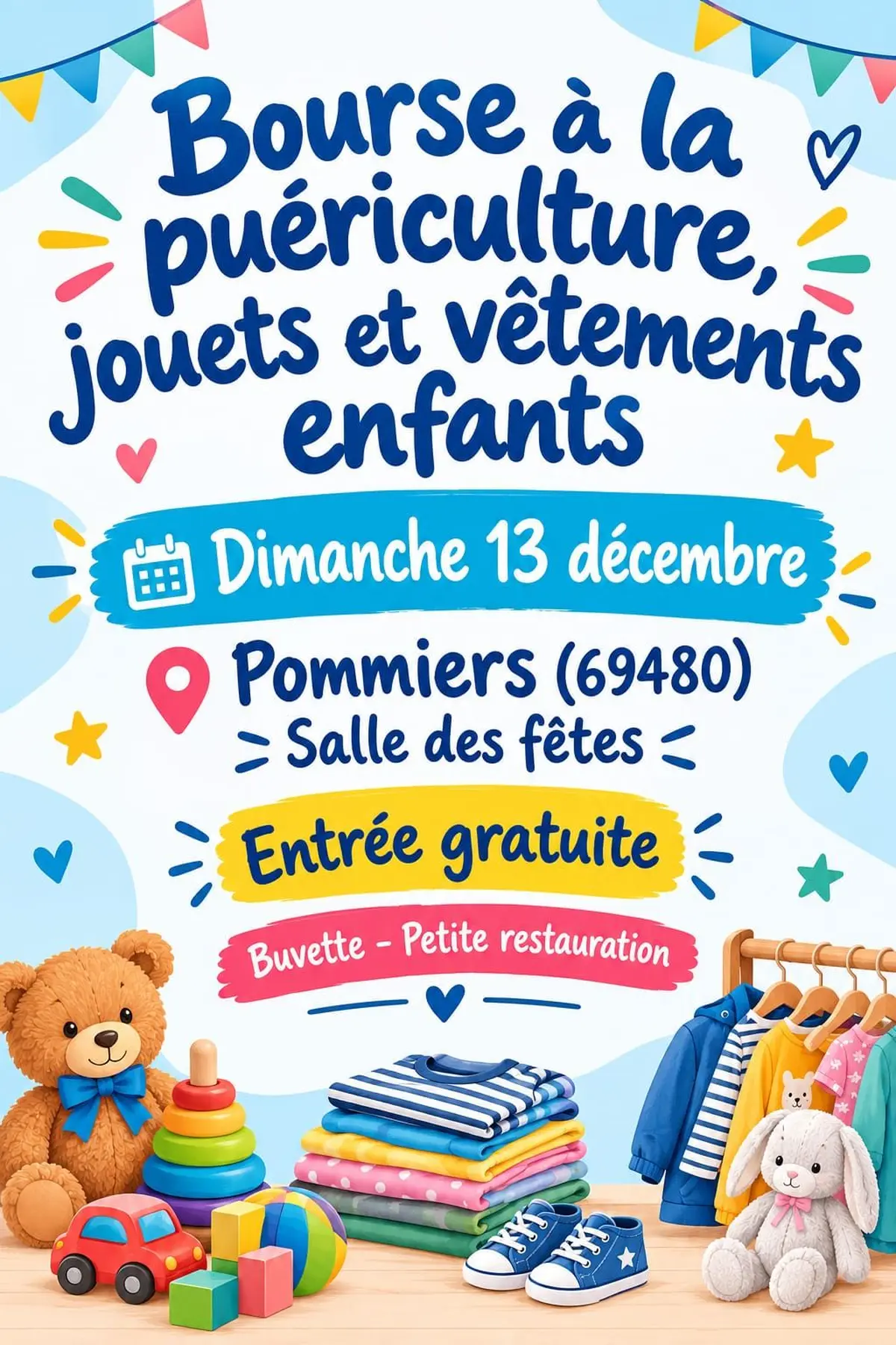 Bourse à la puériculture, jouets et vêtements enfants
