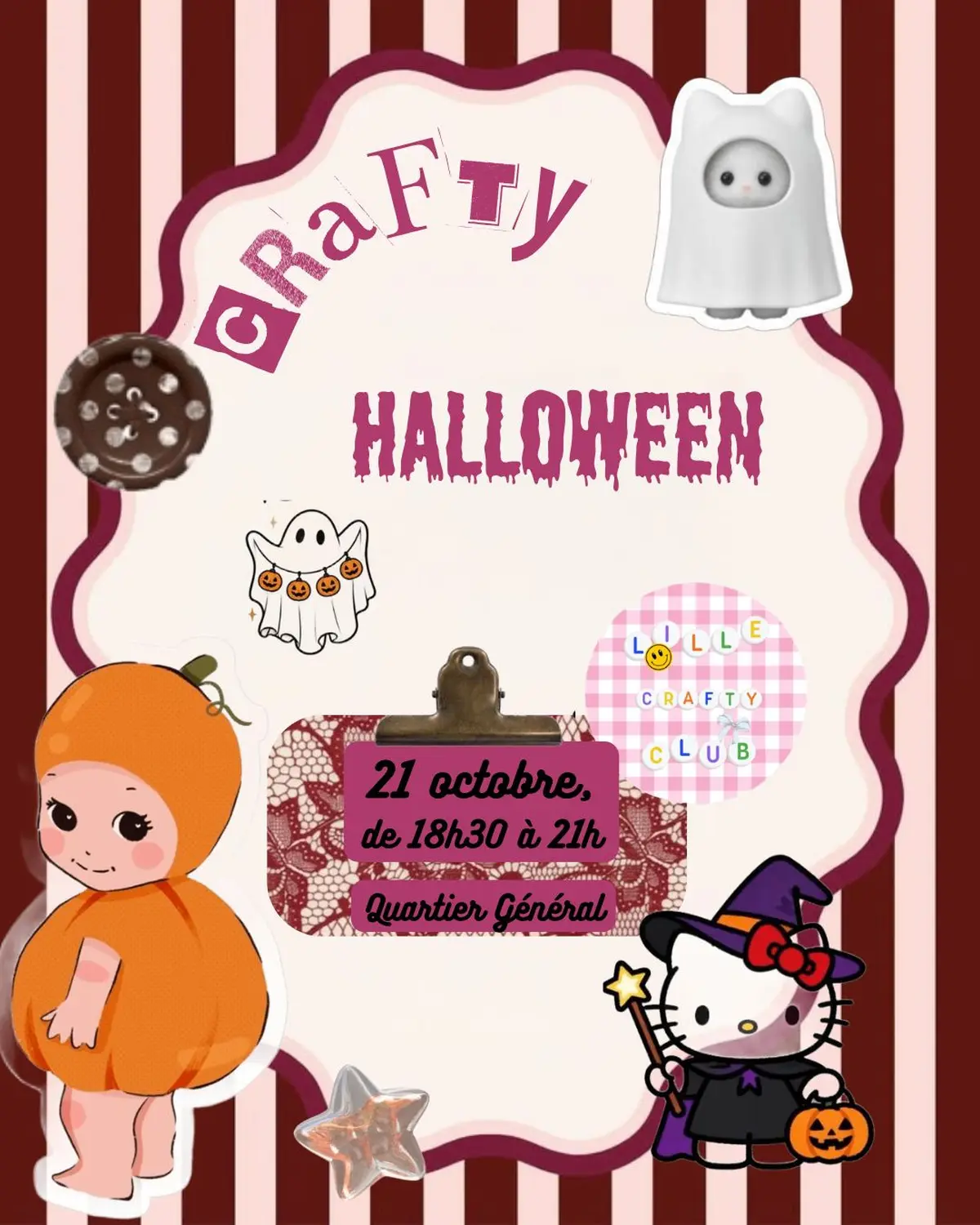 Soirée scrapbooking halloween par lille crafty club au quartier général