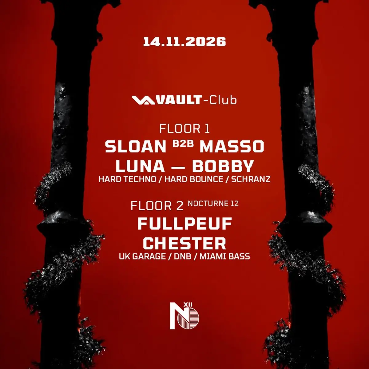 VAULT-Club — Hard techno - hard bounce - schranz / Floor 2 with Nocturne 12