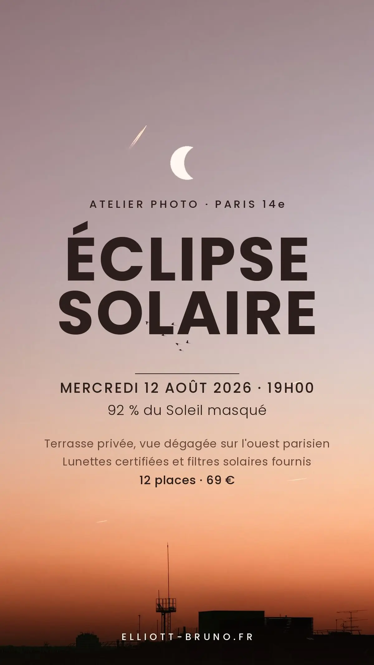 Atelier photo éclipse solaire, Paris 14e, mercredi 12 août