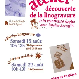 Atelier linogravure: donner forme aux images, imprimer de ces mains