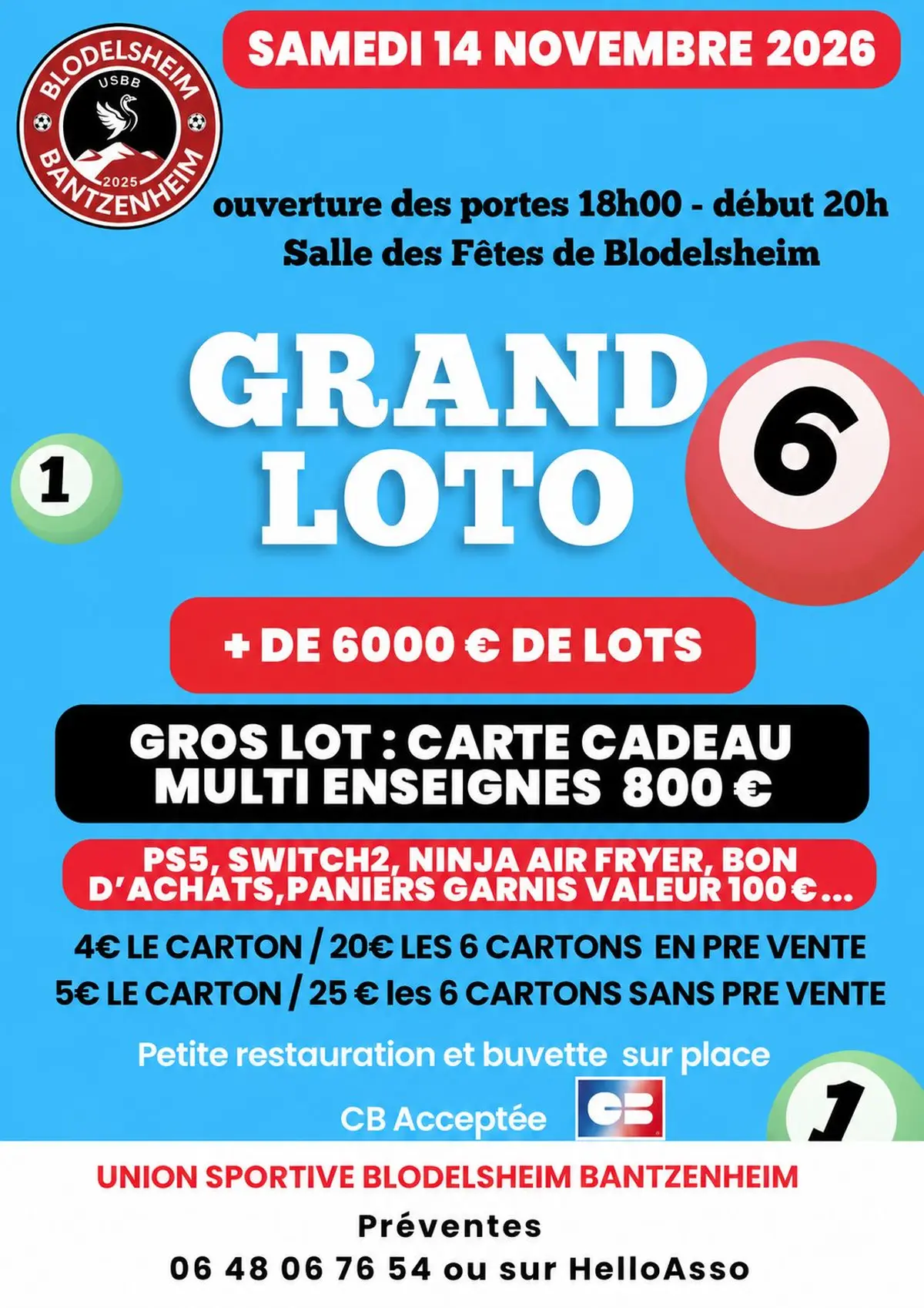 Grand loto de l'US Blodelsheim Bantzenheim