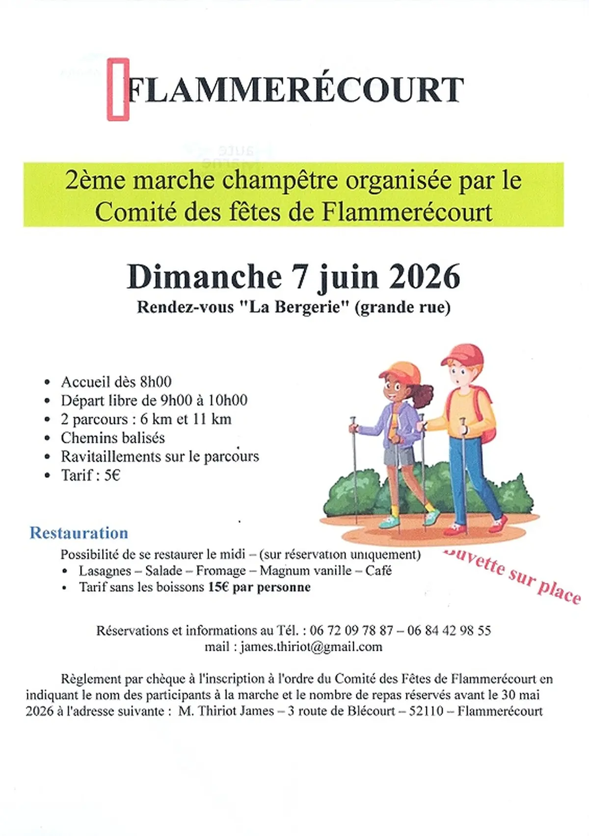 2eme Marche Champêtre organisée par le comité des fêtes de Flammerécourt