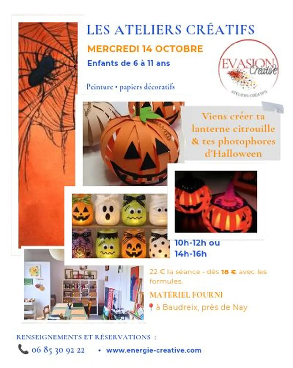 Atelier mercredicréatif enfants : lanterne citrouille et photophores d’Halloween