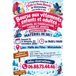 Bourse aux vêtements d'enfants, matériel de puériculture et jouets Nouveauté SKI