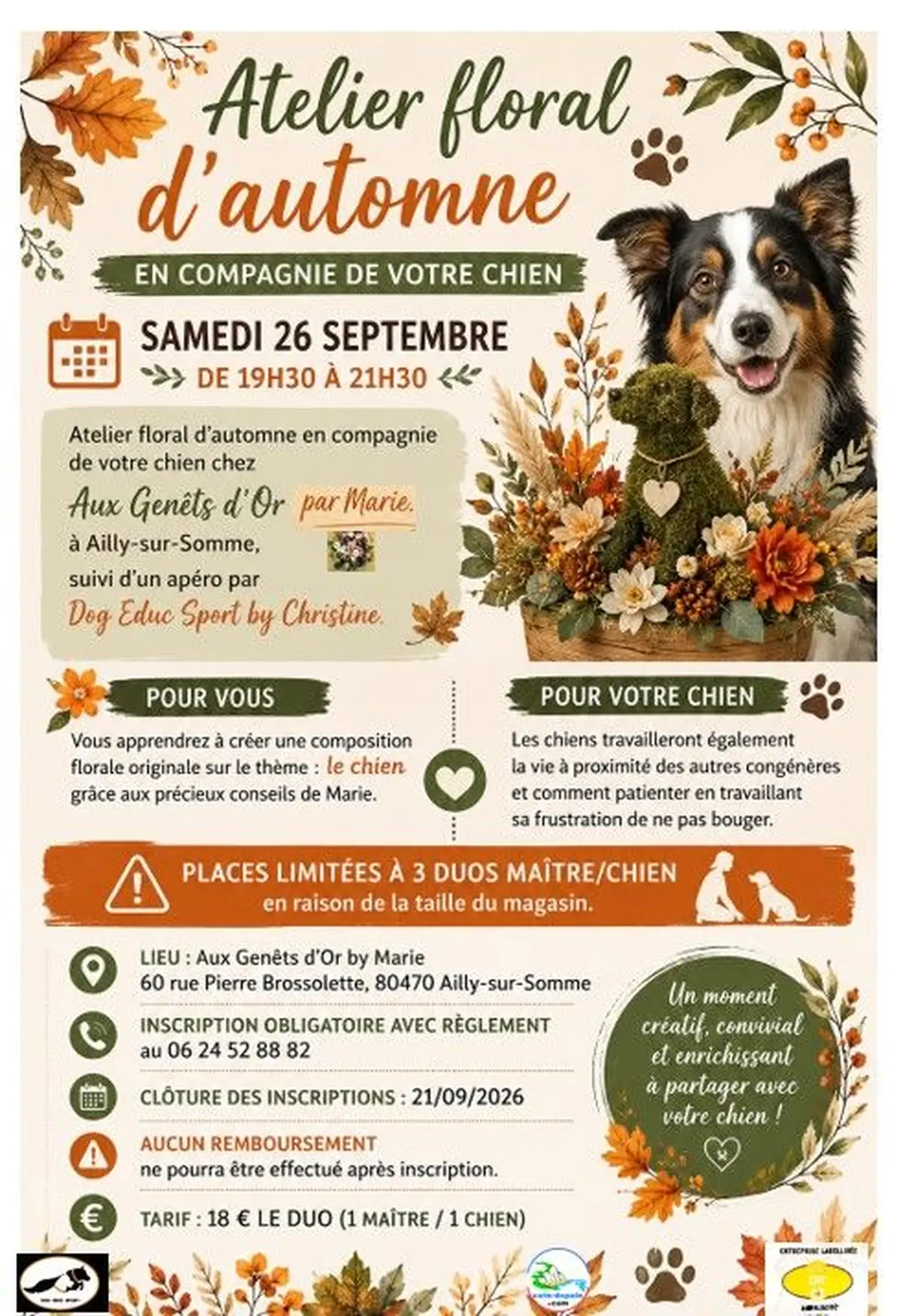 Atelier floral avec mon chien