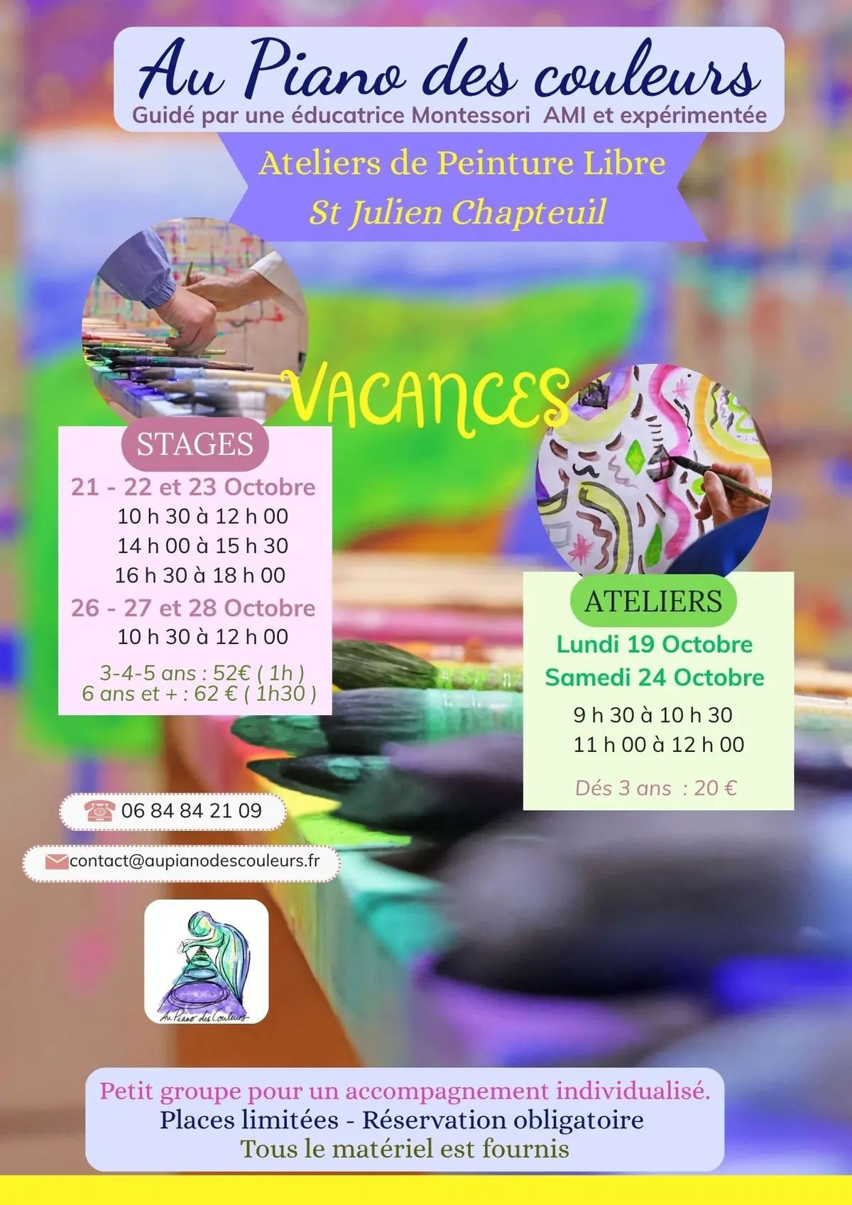 Stage 3 jours Peinture libre - Vacances octobre 2026