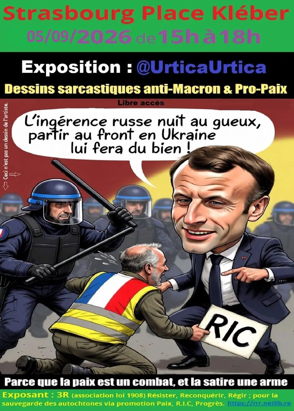 Expo @UrticaUrtica : Urticante ingérence graphique envers Élysée anti France !