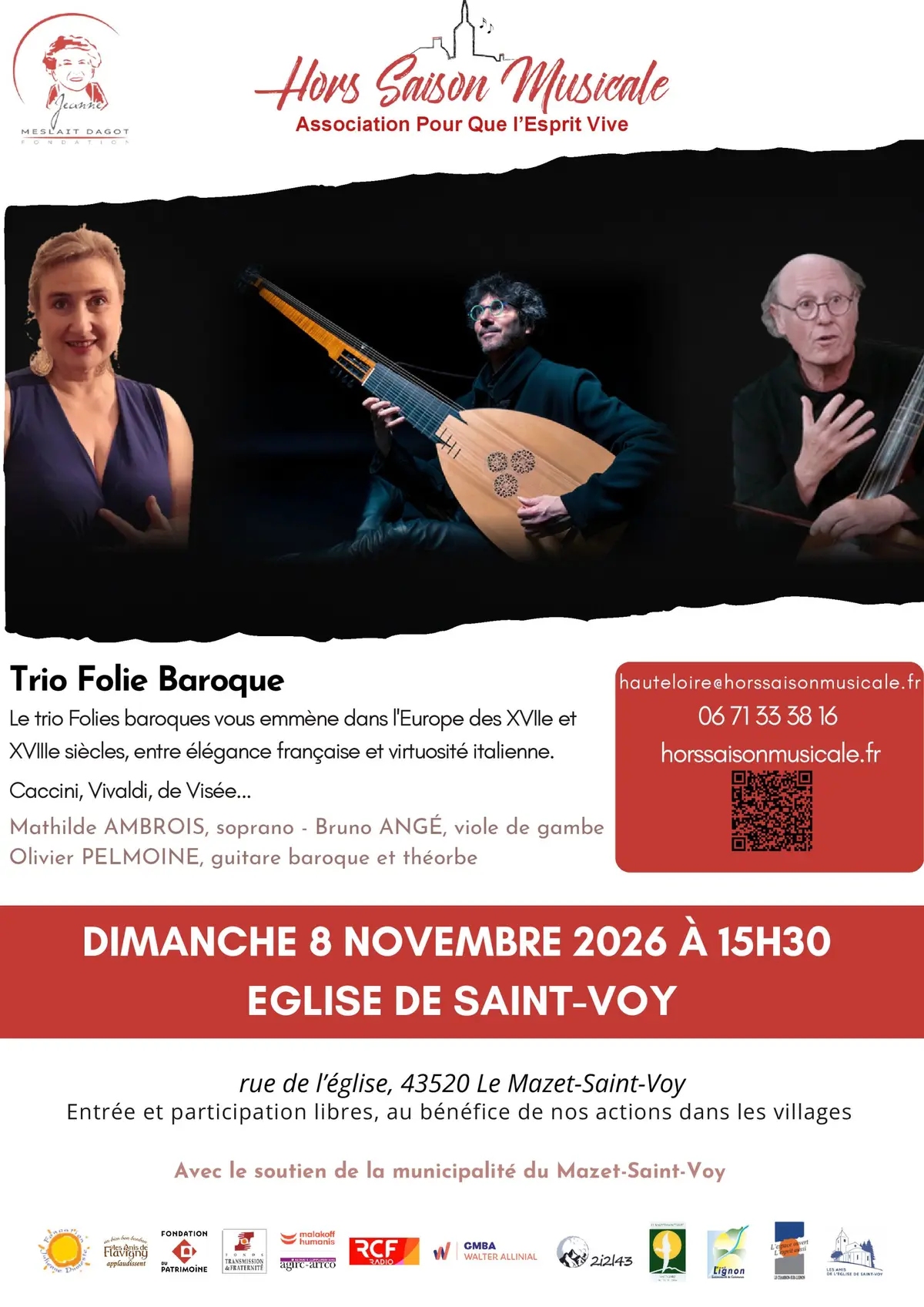 Hors Saison Musicale : Le trio Folie Baroque en concert ! 