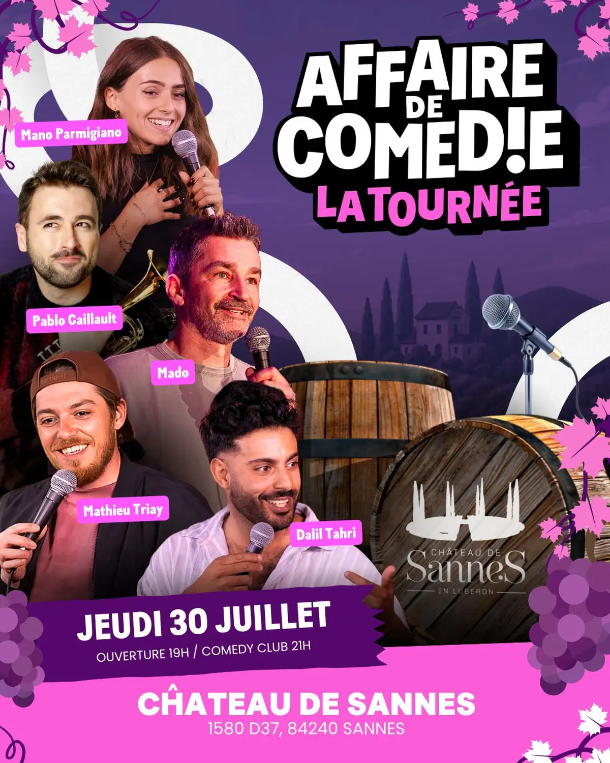 Affaire de Comédie - La tournée : Jeudi 30 juillet - Château de Sannes
