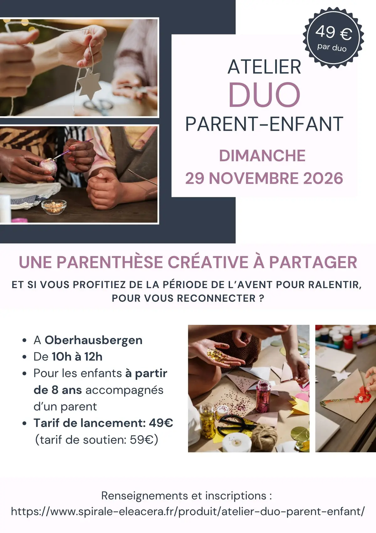 Création de calendrier de l'avent des mots doux - Atelier parent-enfant