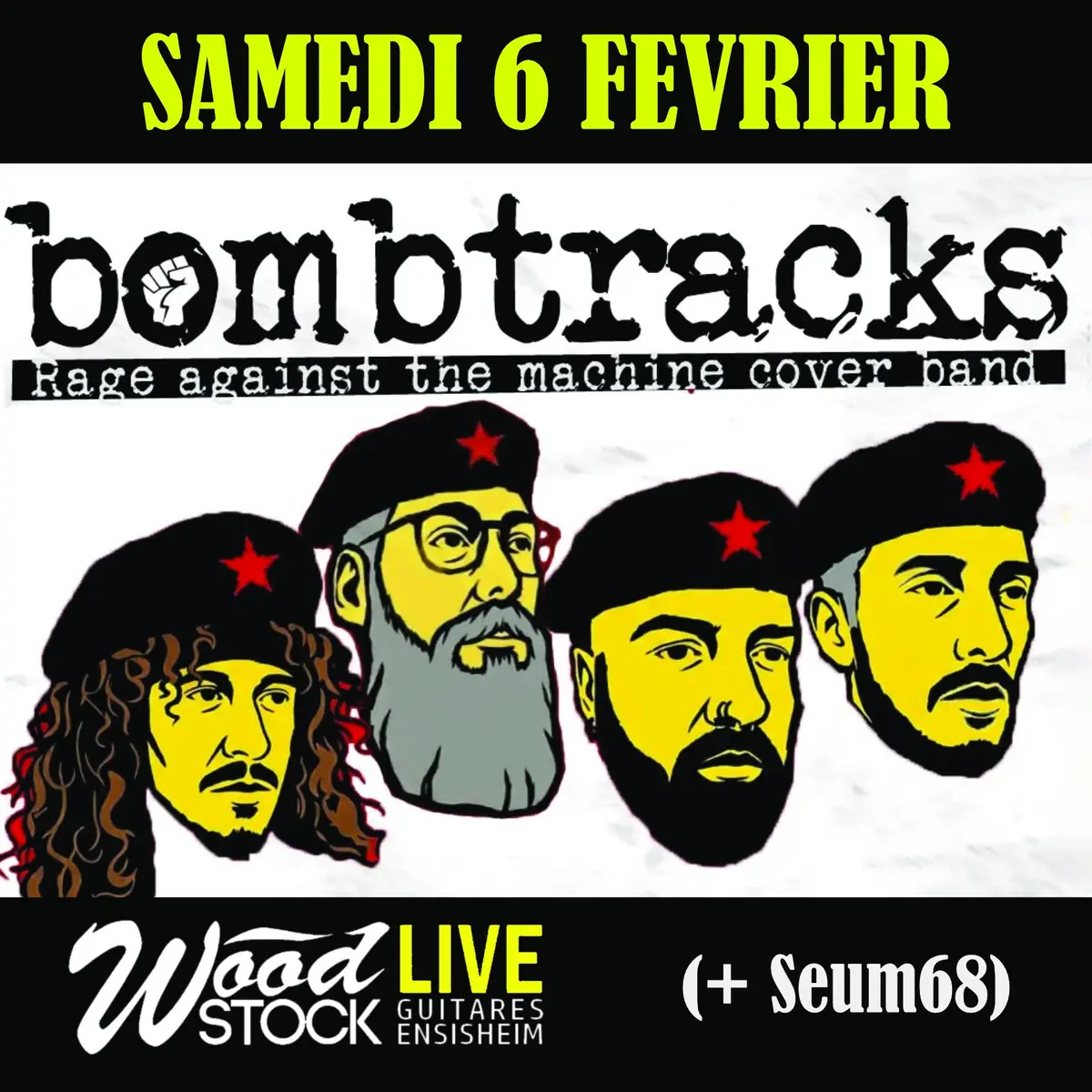 Bombtracks, tribute RATM + Seum68 chez Wood Stock Guitares Ensisheim
