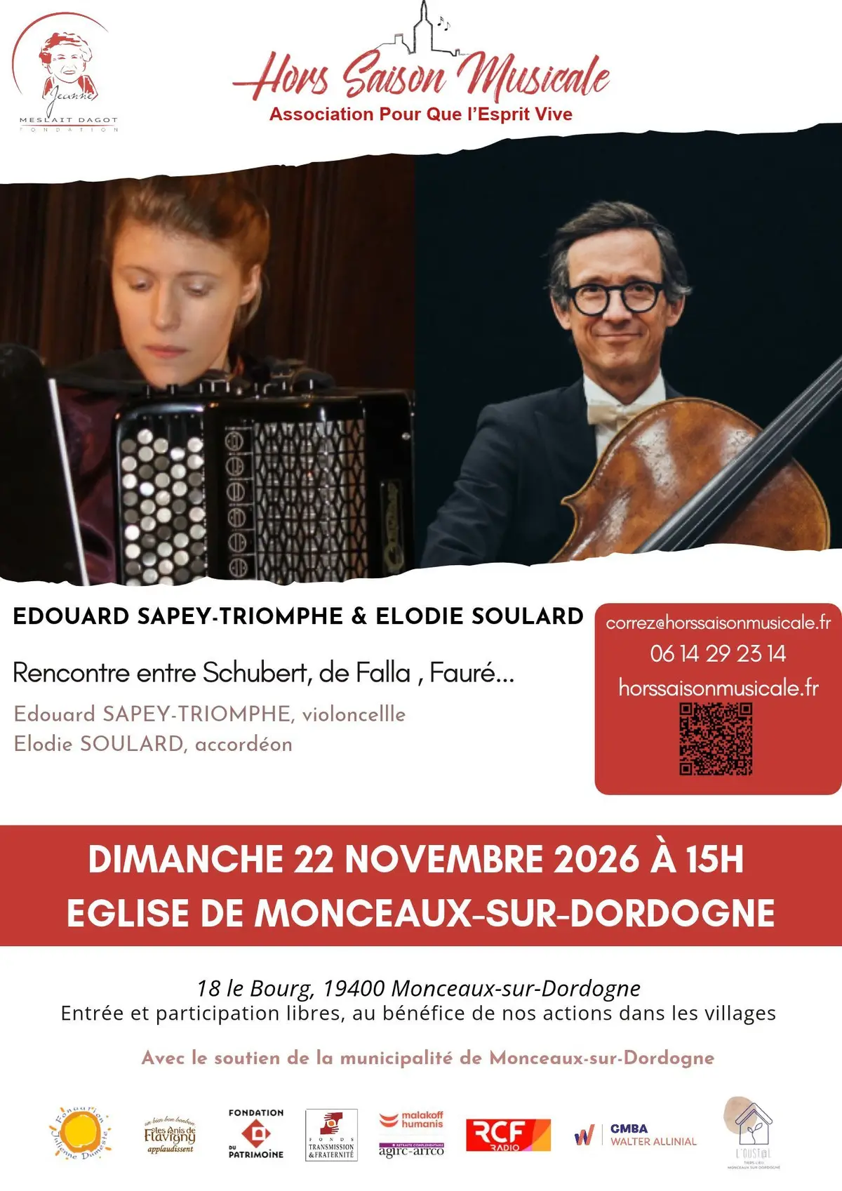 Edouard Sapey -Triomphe et Elodie Soulard en concert !