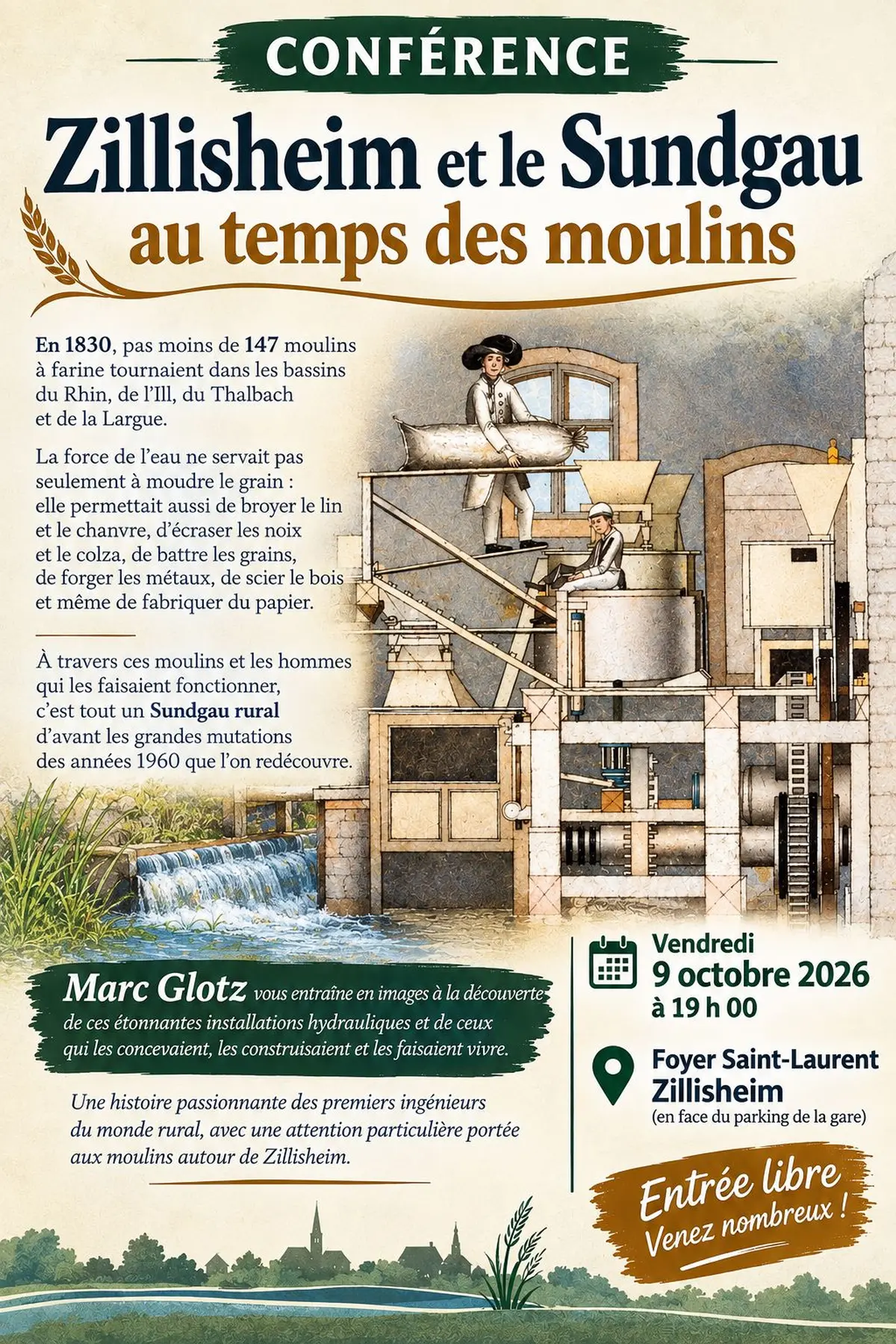 Zillisheim et le Sundgau au temps des moulins