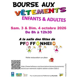Bourse aux vêtements enfants / adultes octobre 2026
