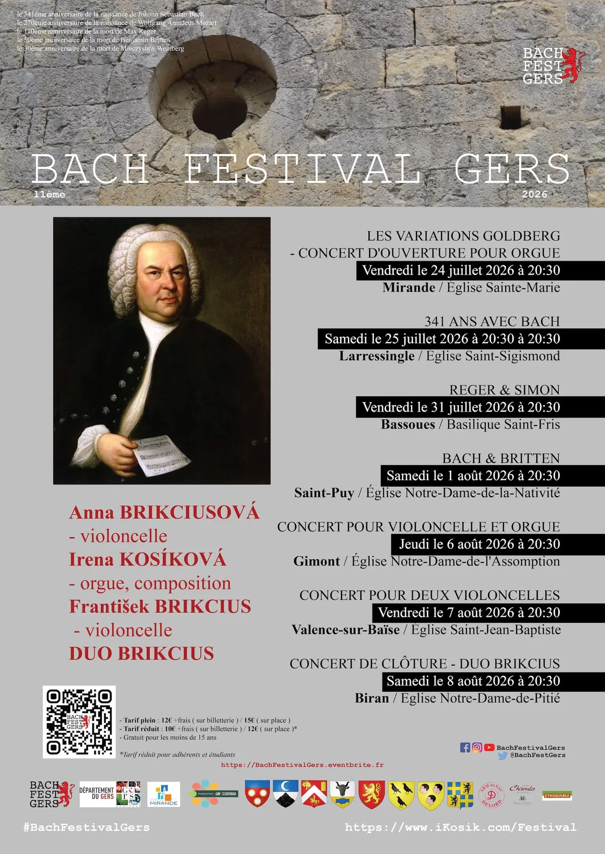11ème Bach Festival Gers 2026 - CONCERT POUR VIOLONCELLE ET ORGUE à Gimont 