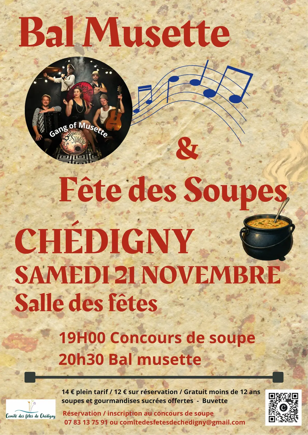 Concert et bal avec Ganf of Musette et Concours de soupe