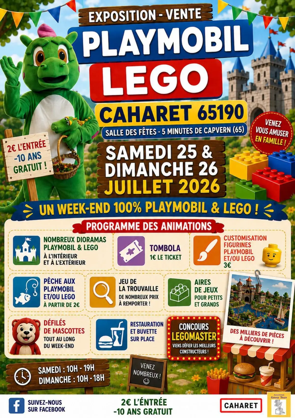 Exposition Playmobil,  Lego, Vente, Animations 