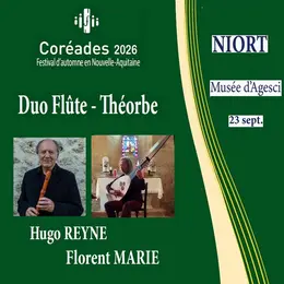 Festival des Coréades : Hugo REYNE, flûte et Florent MARIE théorbe 