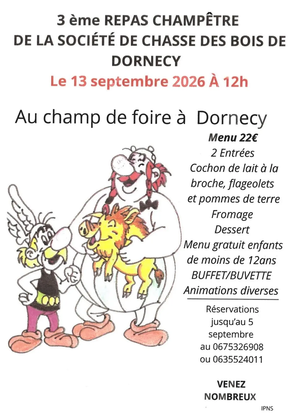 3ème repas champêtre de la société de chasse des bois de Dornecy