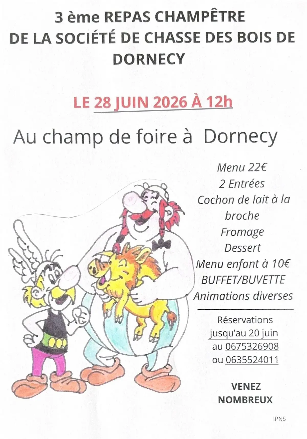 3ème repas champêtre de la société de chasse des bois de Dornecy