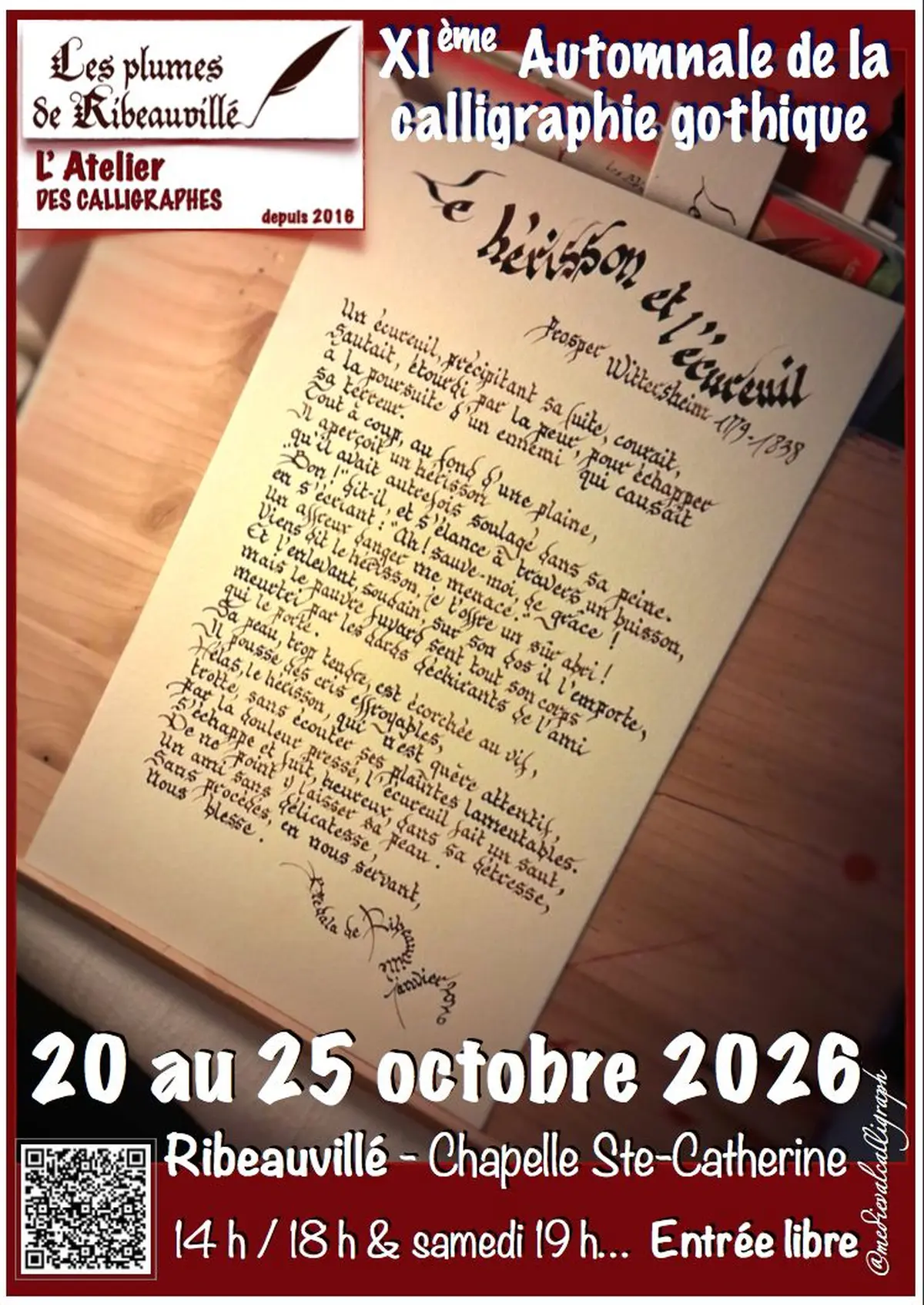 XI° Automnale de la calligraphie gothique médiévale - Les plumes de Ribeauvillé