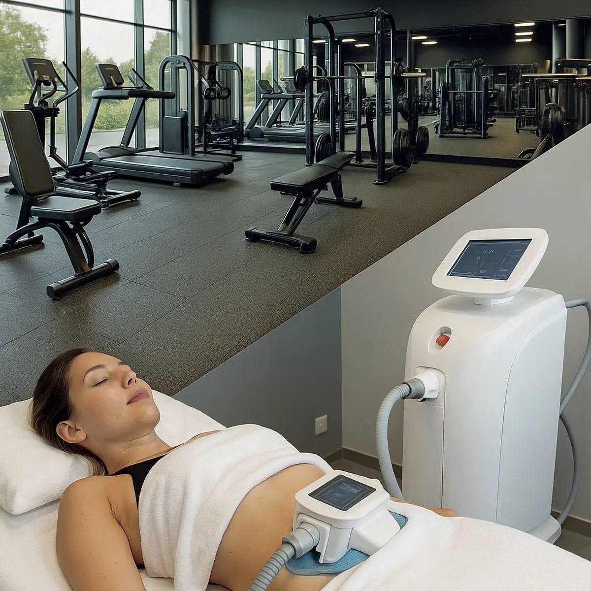 Une salle de sport qui allie machines haut de gammes et services innovants (comme cryothérapie, cryolipolyse, ou encore la thermothérapie )