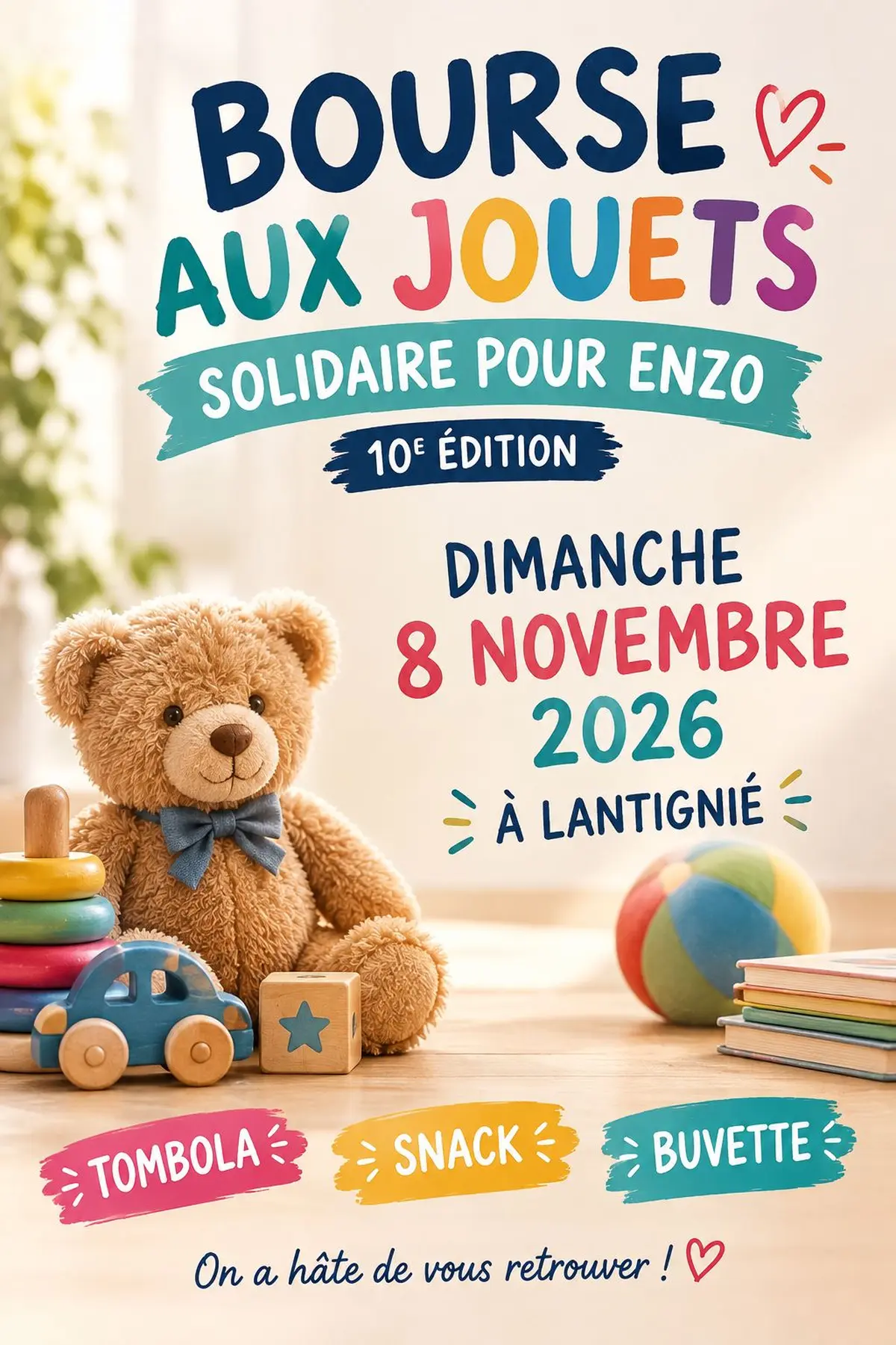 Bourse aux jouets solidaire pour Enzo 