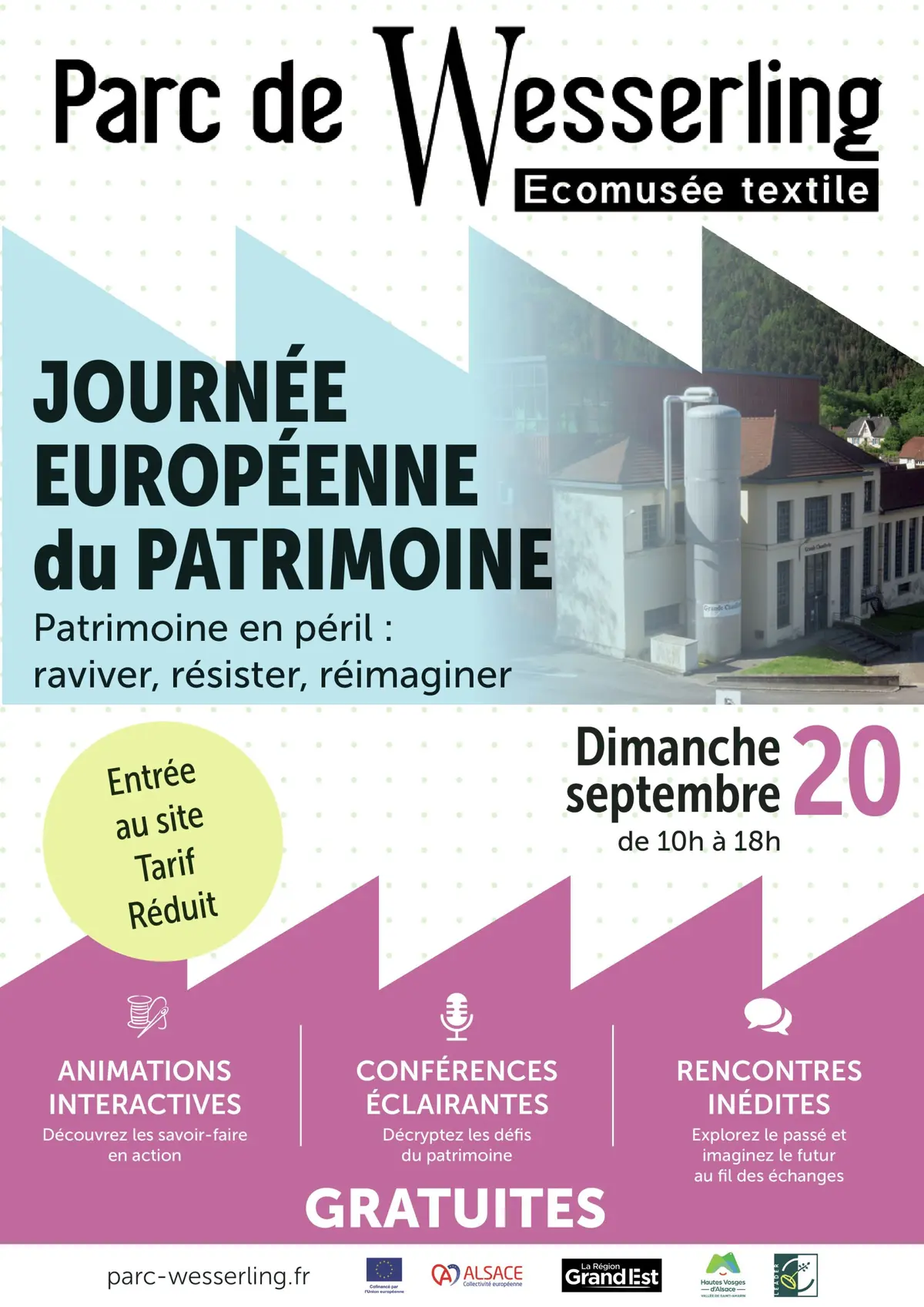 Journée Européenne du Patrimoine 2026 au Parc de Wesserling