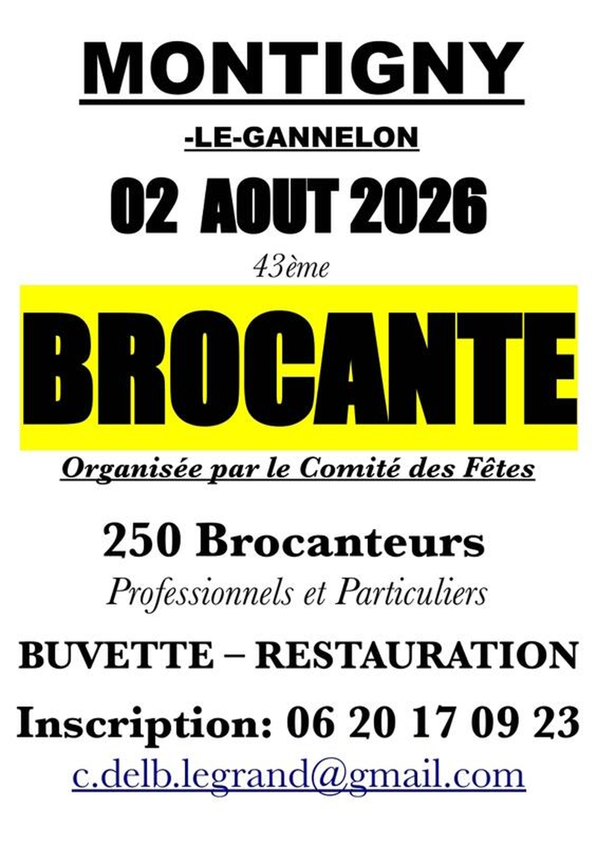 43ème Brocante de Montigny-le-Gannelon