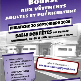 Bourse aux vêtements adultes et puériculture