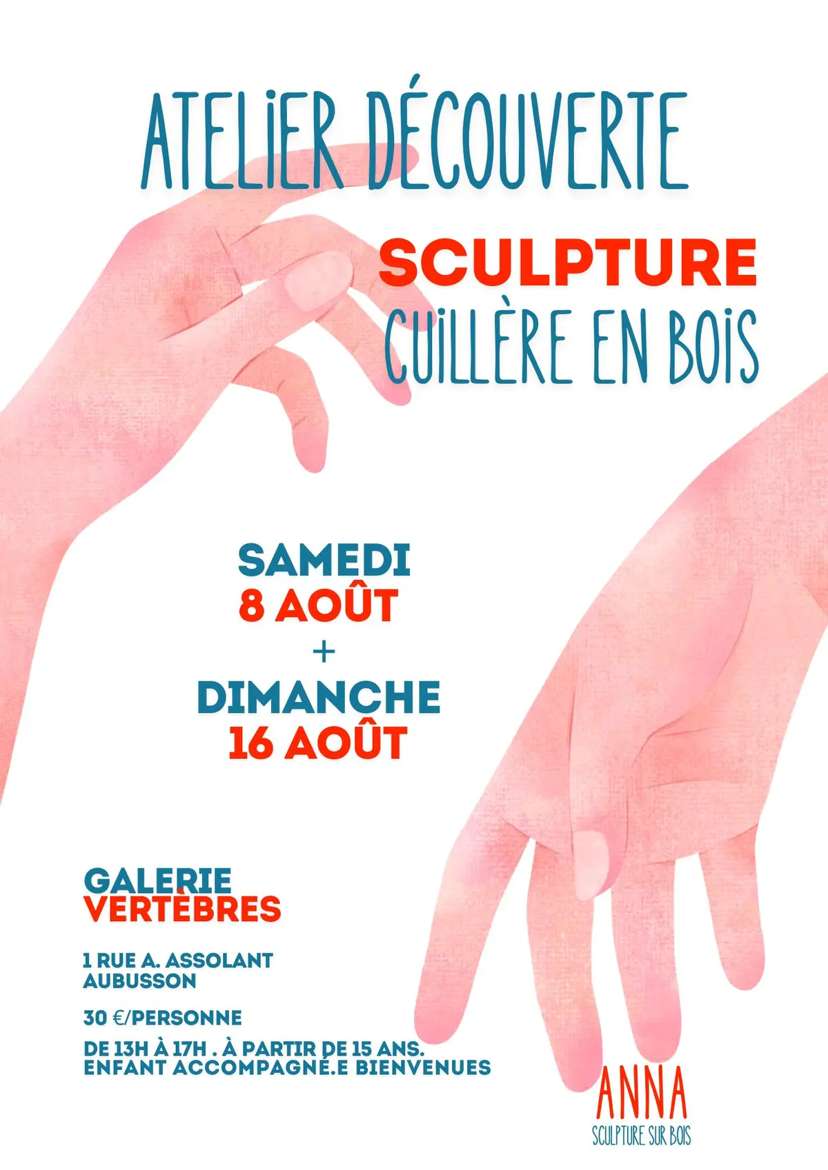 Atelier découverte sculpture sur bois - Sculpture ta cuillère avec Anna