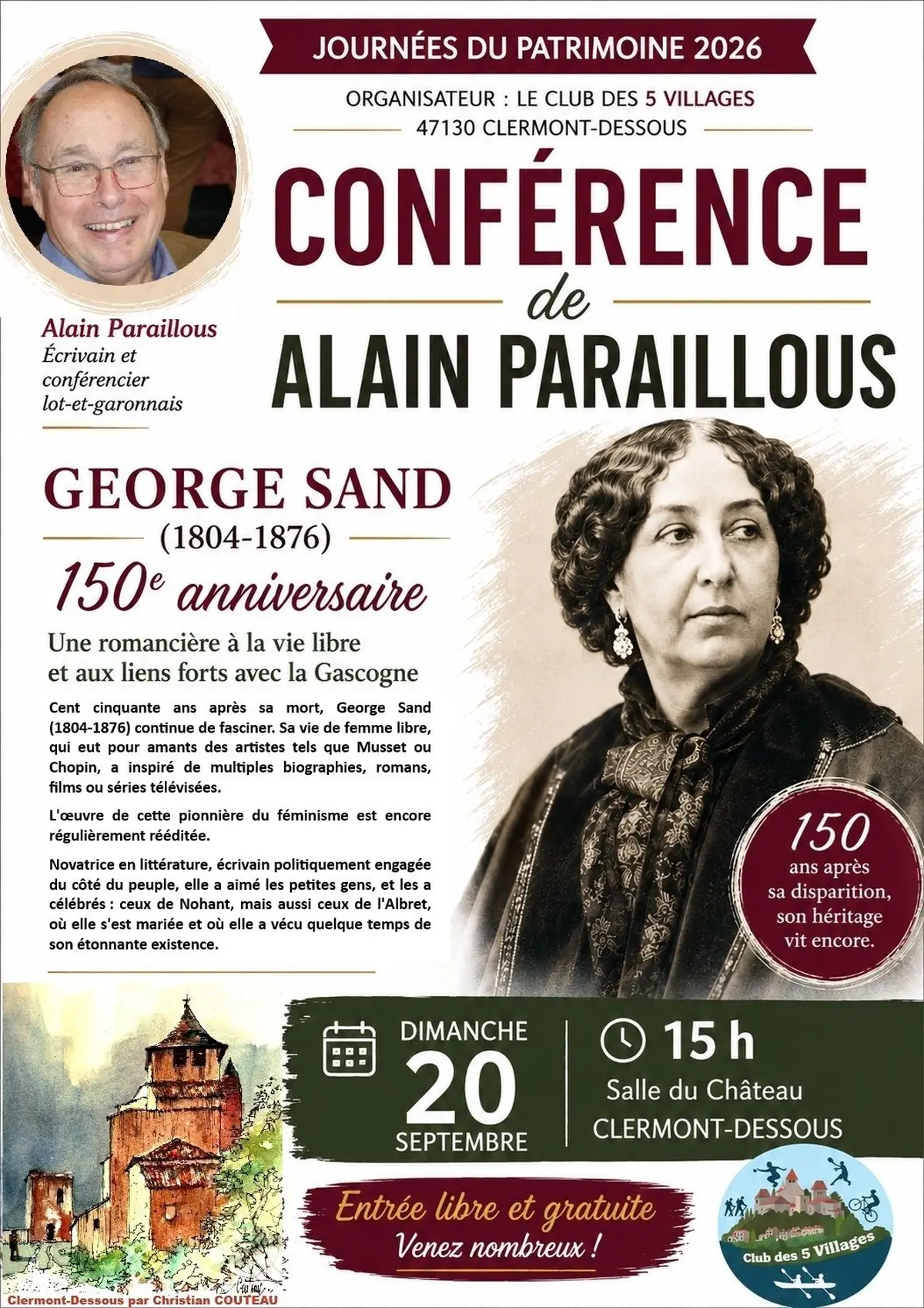 George Sand, une romancière à la vie libre et aux liens forts avec la Gascogne 