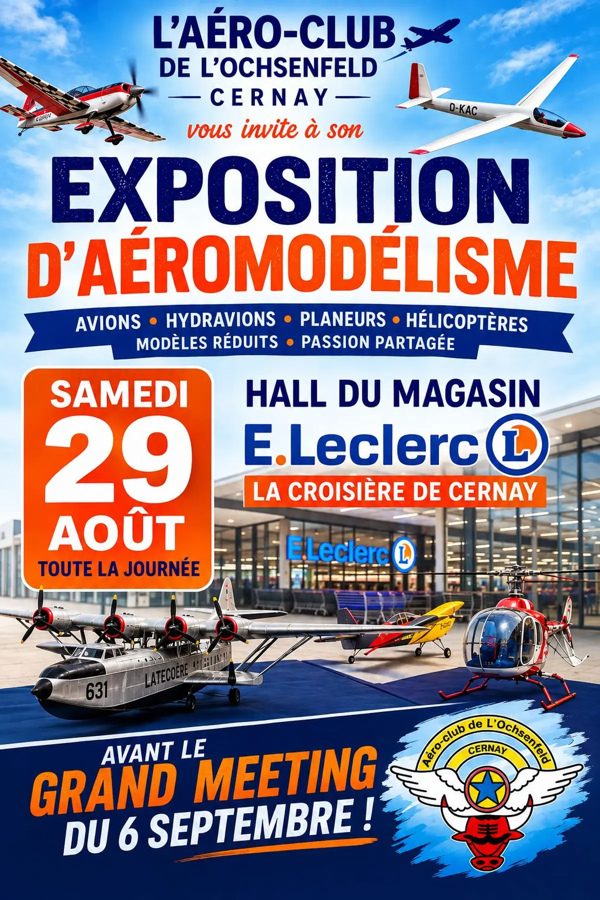 Grande exposition statique d’aéromodélisme Samedi Leclerc de Cernay