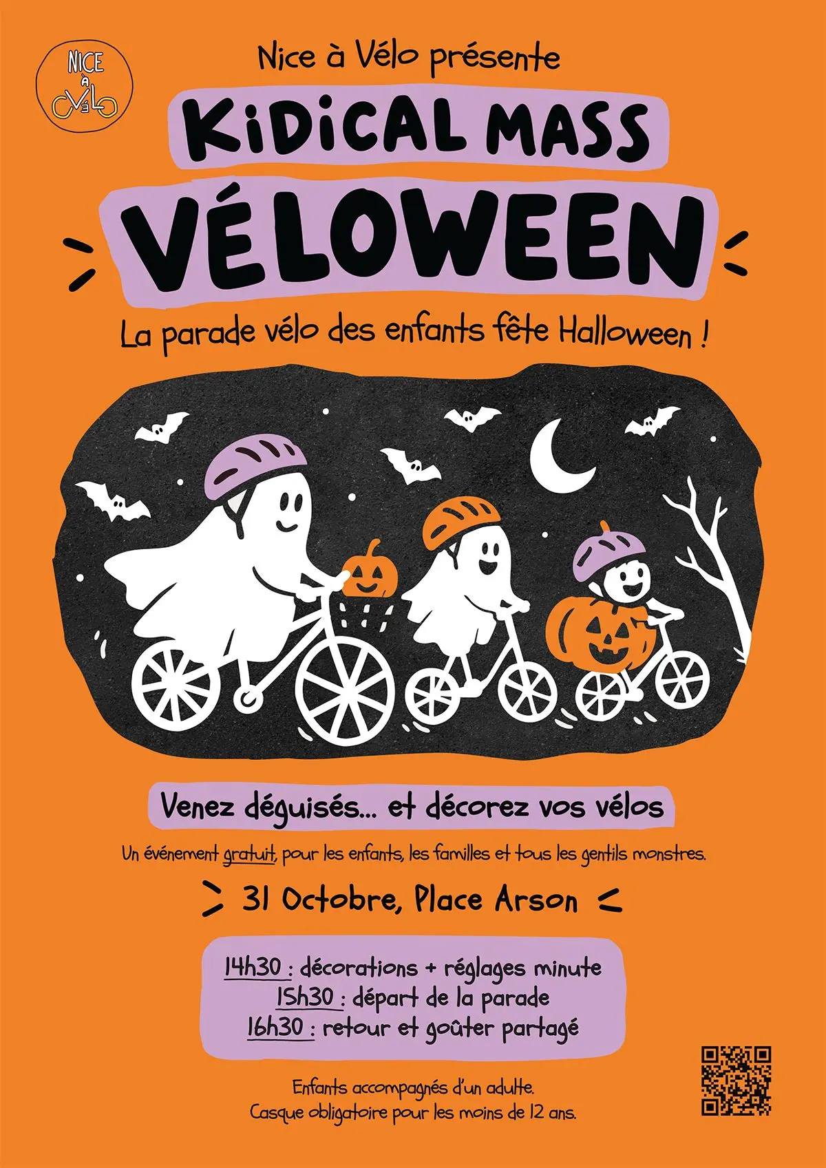 Parade à vélo Kidical Mass Véloween