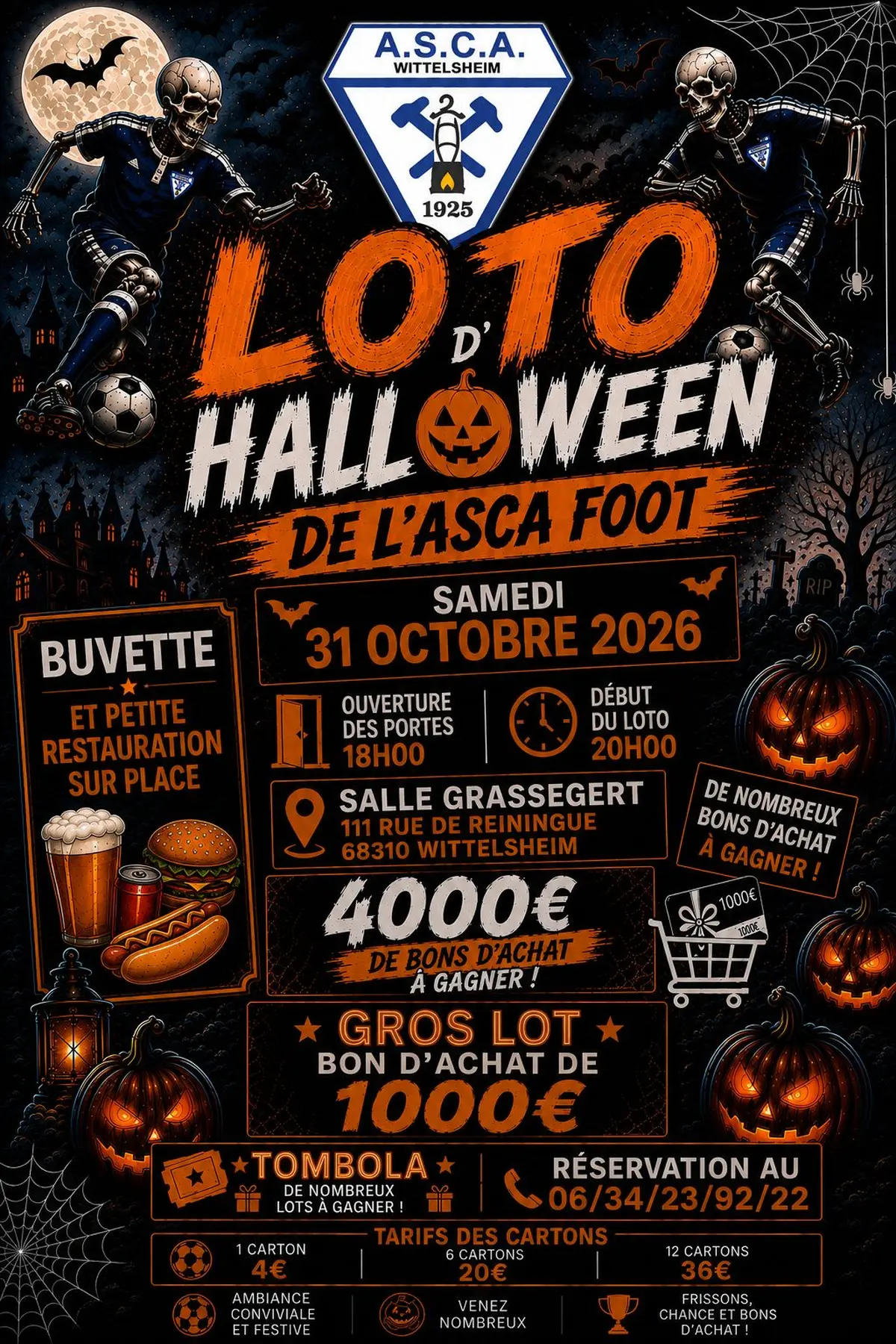 Loto d’Halloween Asca foot