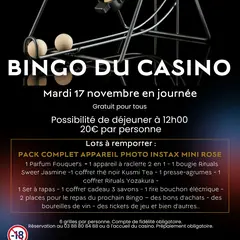 Bingo du mardi 17 novembre en journée au Casino Barrière Niederbronn-les-Bains