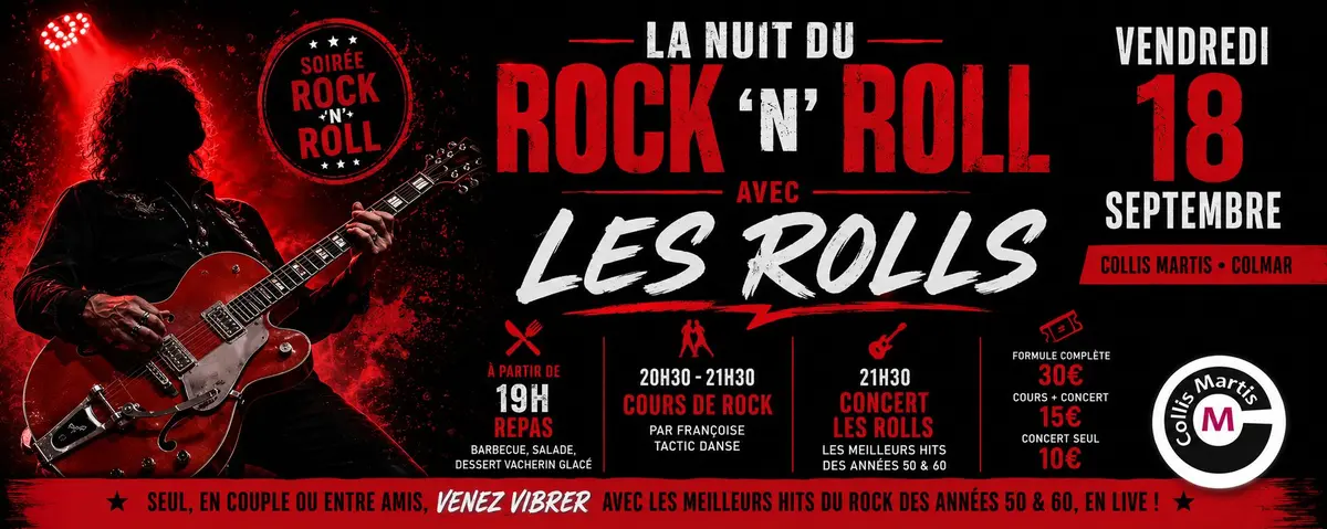 Soirée Rock'n'Roll Repas/Cours/Concert