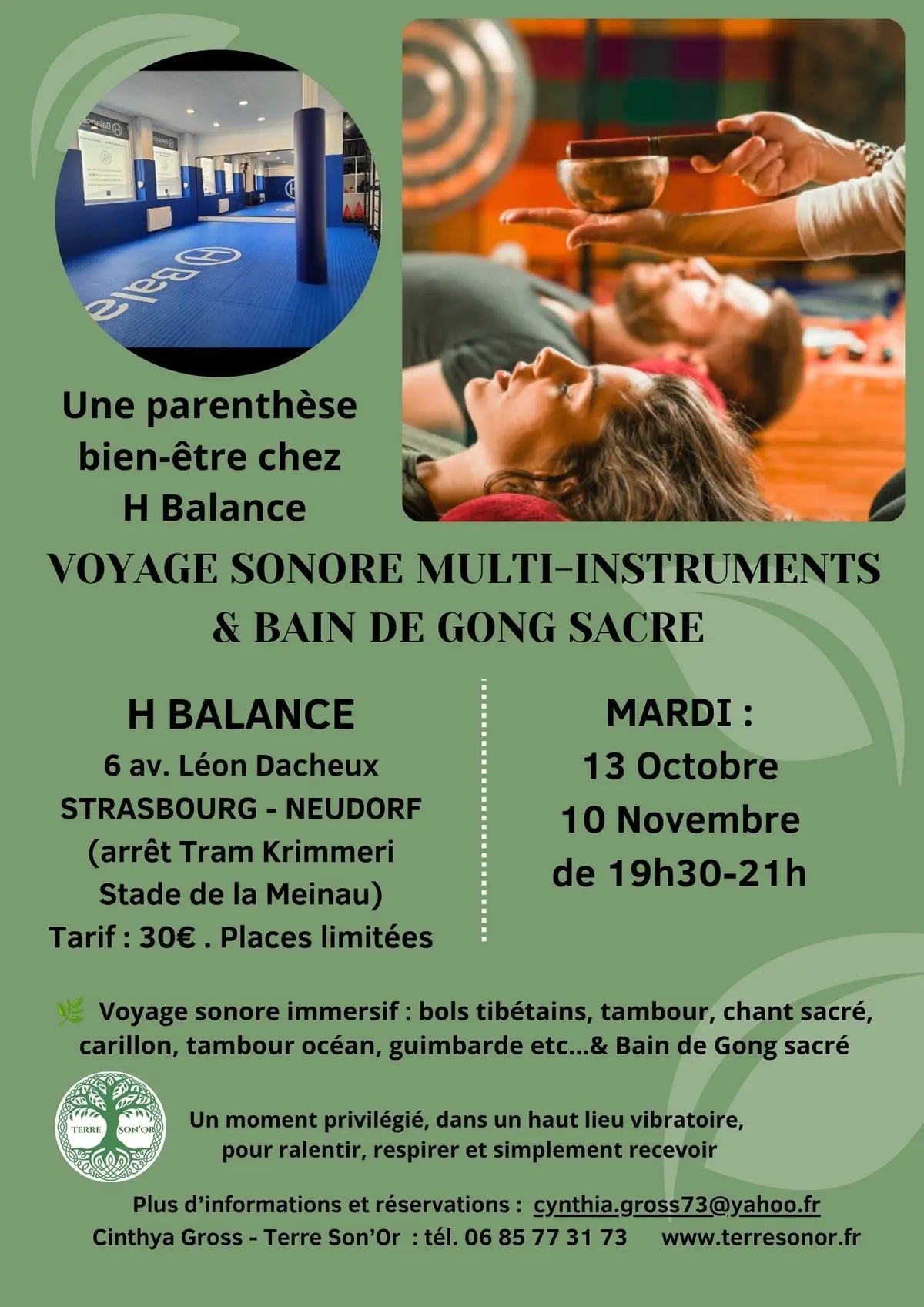 Voyage sonore & bain de gong à STRASBOURG NEUDORF 