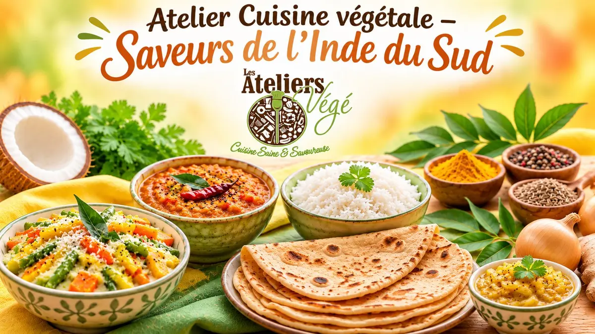 Cours de cuisine végétale Saveurs de l’Inde du Sud (peu/non piquant)