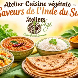 Cours de cuisine végétale Saveurs de l’Inde du Sud (peu/non piquant)