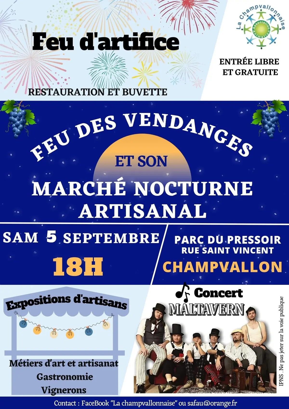 Feu des Vendanges Marché Artisanal nocturne